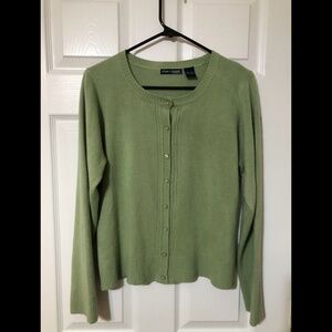 EUC Vintage Sage Green Sweater Button Up (See Details for Size Comment)